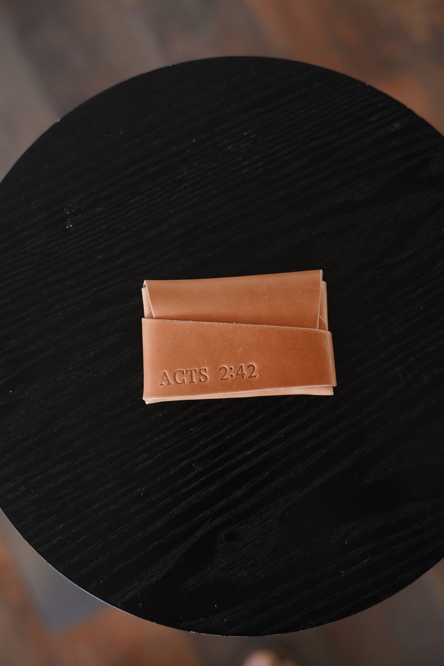 Acts 2:42 Handmade Leather Wallet