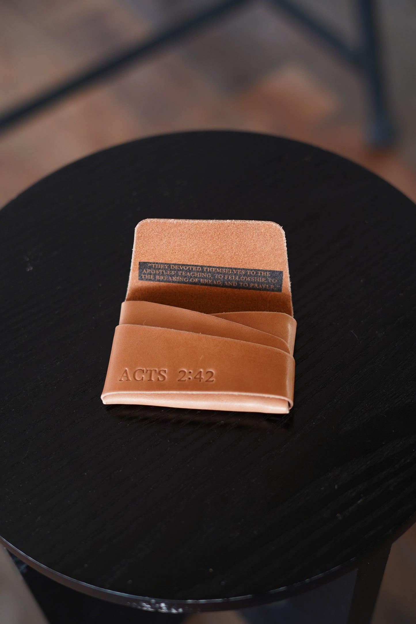 Acts 2:42 Handmade Leather Wallet