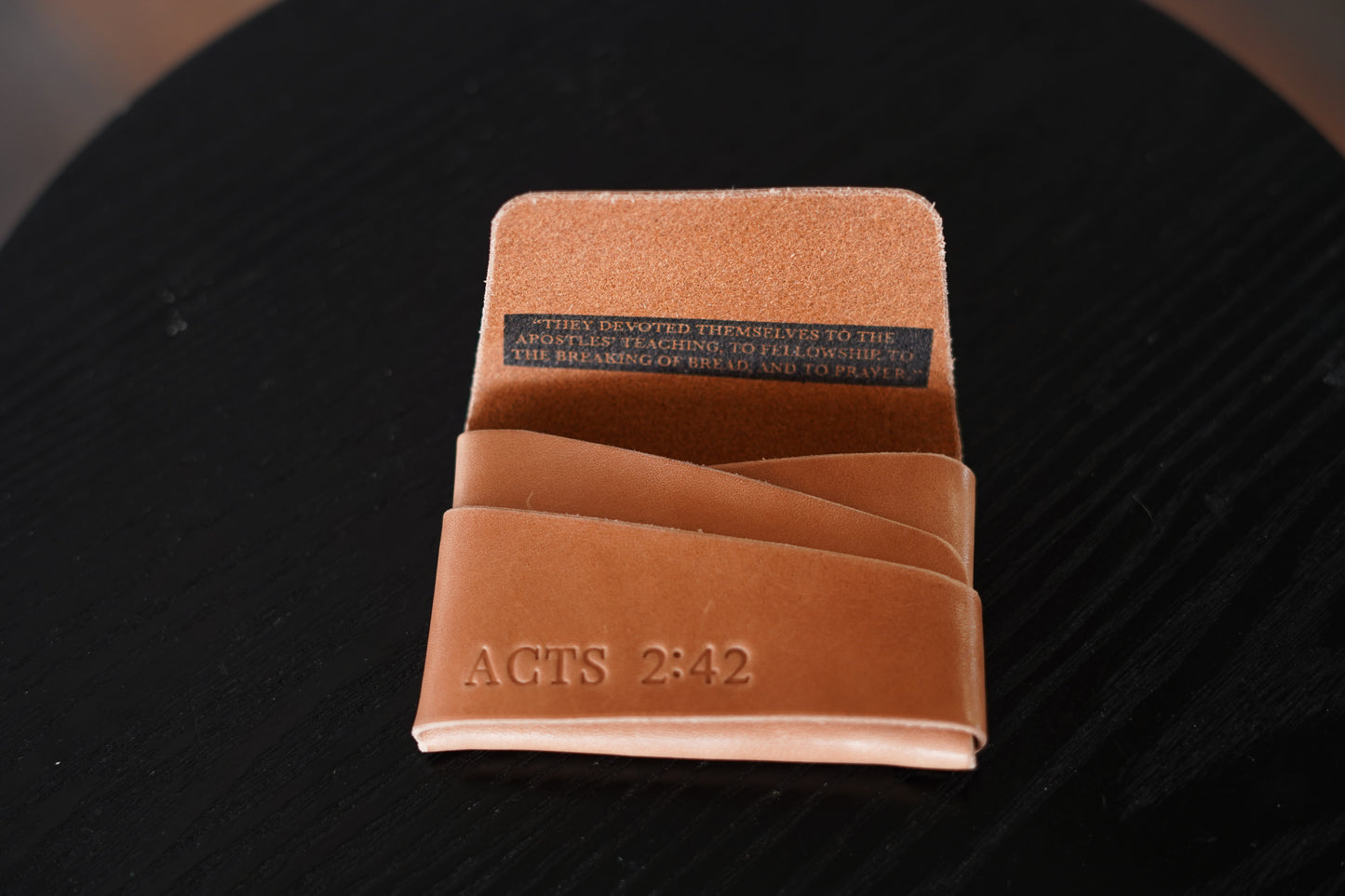 Acts 2:42 Handmade Leather Wallet