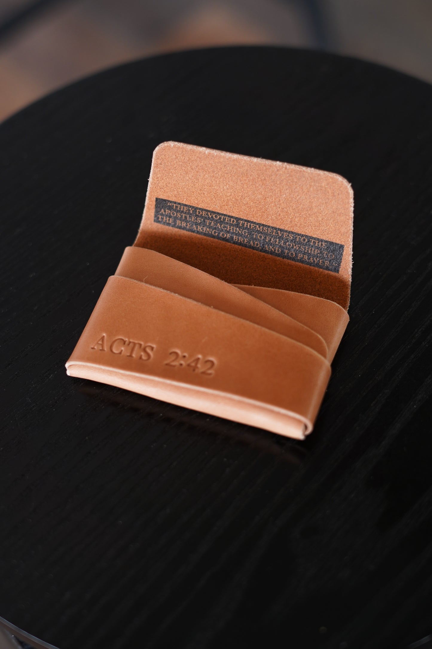 Acts 2:42 Handmade Leather Wallet
